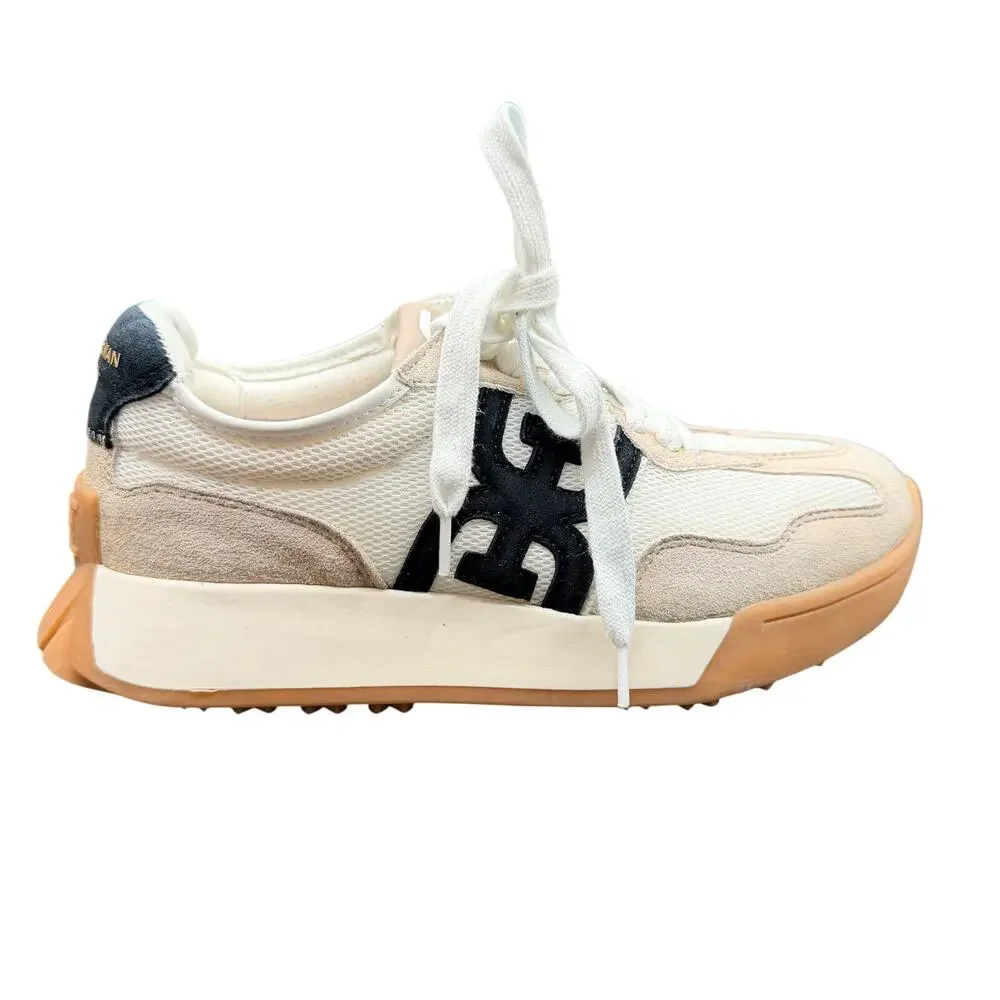 Sam Edelman Sneakers Women Size 6M White Beige Platform Gum Sole Lace Up